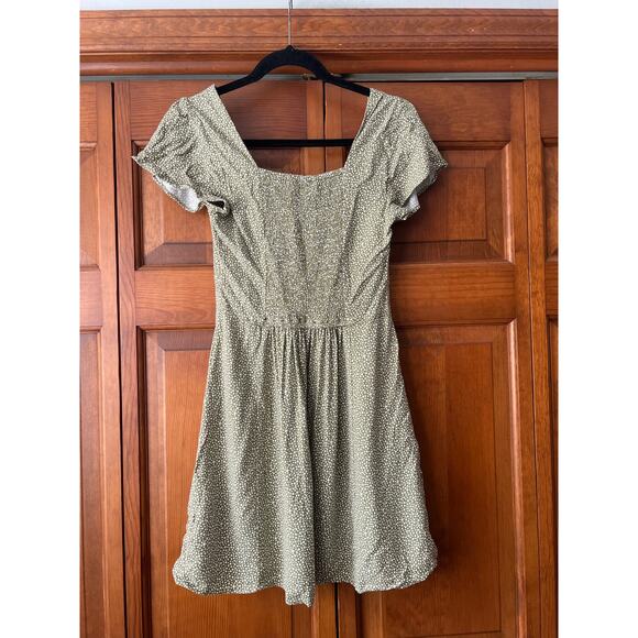 Abercrombie & Fitch Women's Knot Front Mini Dress Polka Dot Green White Size S - Picture 10 of 12